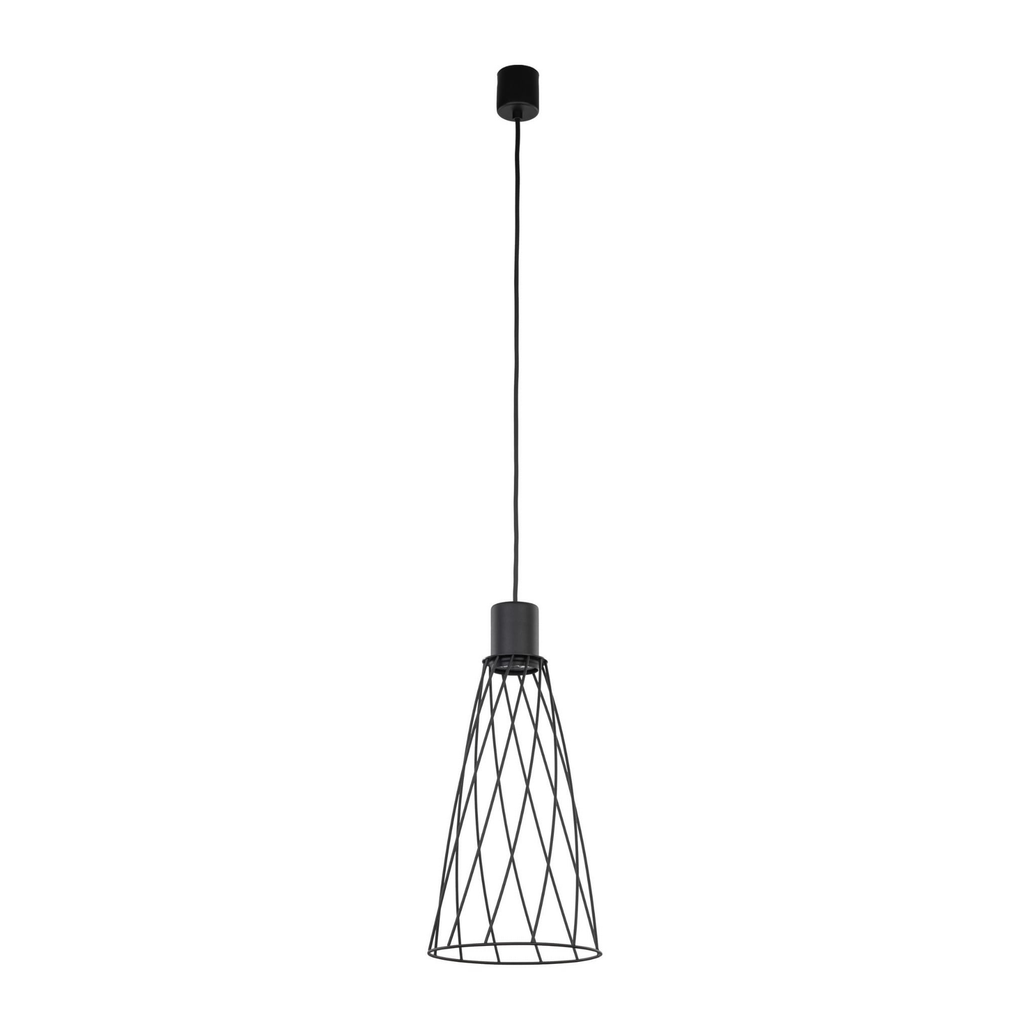 Lampa wisząca nowoczesna industrialna loft ażurowa klosz metalowy pręty stożek czarna TK Lighting Modesto 10160 1x10W GU10