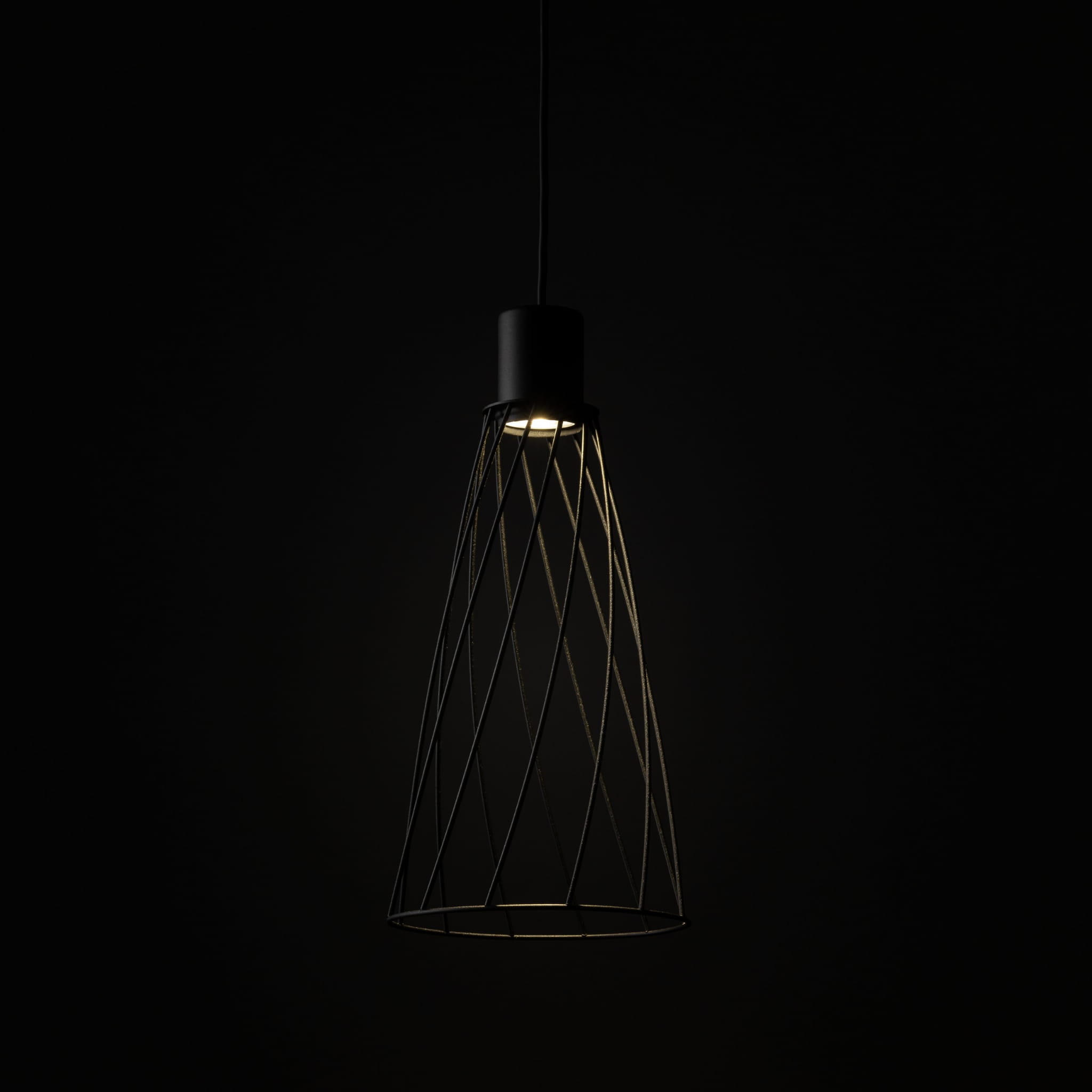 Lampa wisząca nowoczesna industrialna loft ażurowa klosz metalowy pręty stożek czarna TK Lighting Modesto 10161 1x10W GU10
