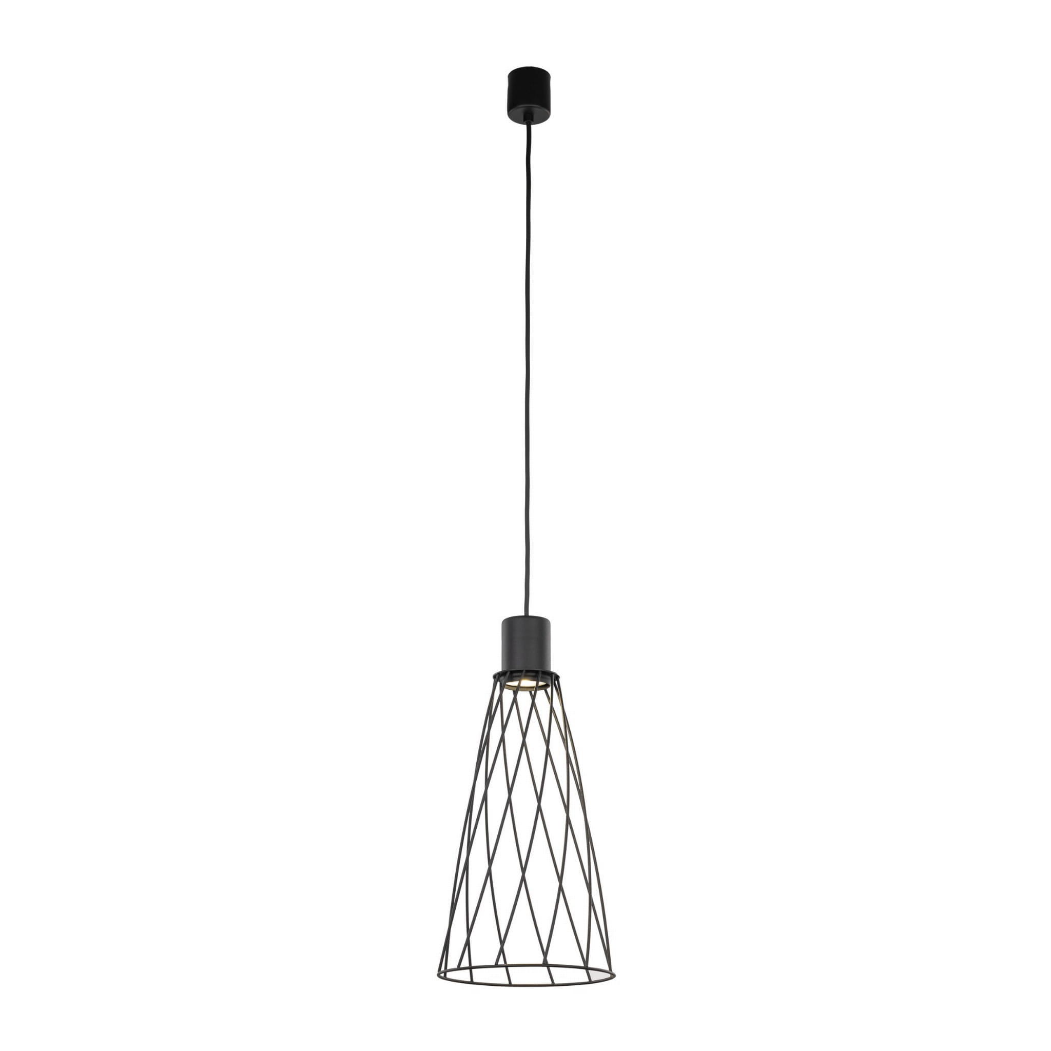 Lampa wisząca nowoczesna industrialna loft ażurowa klosz metalowy pręty stożek czarna TK Lighting Modesto 10161 1x10W GU10