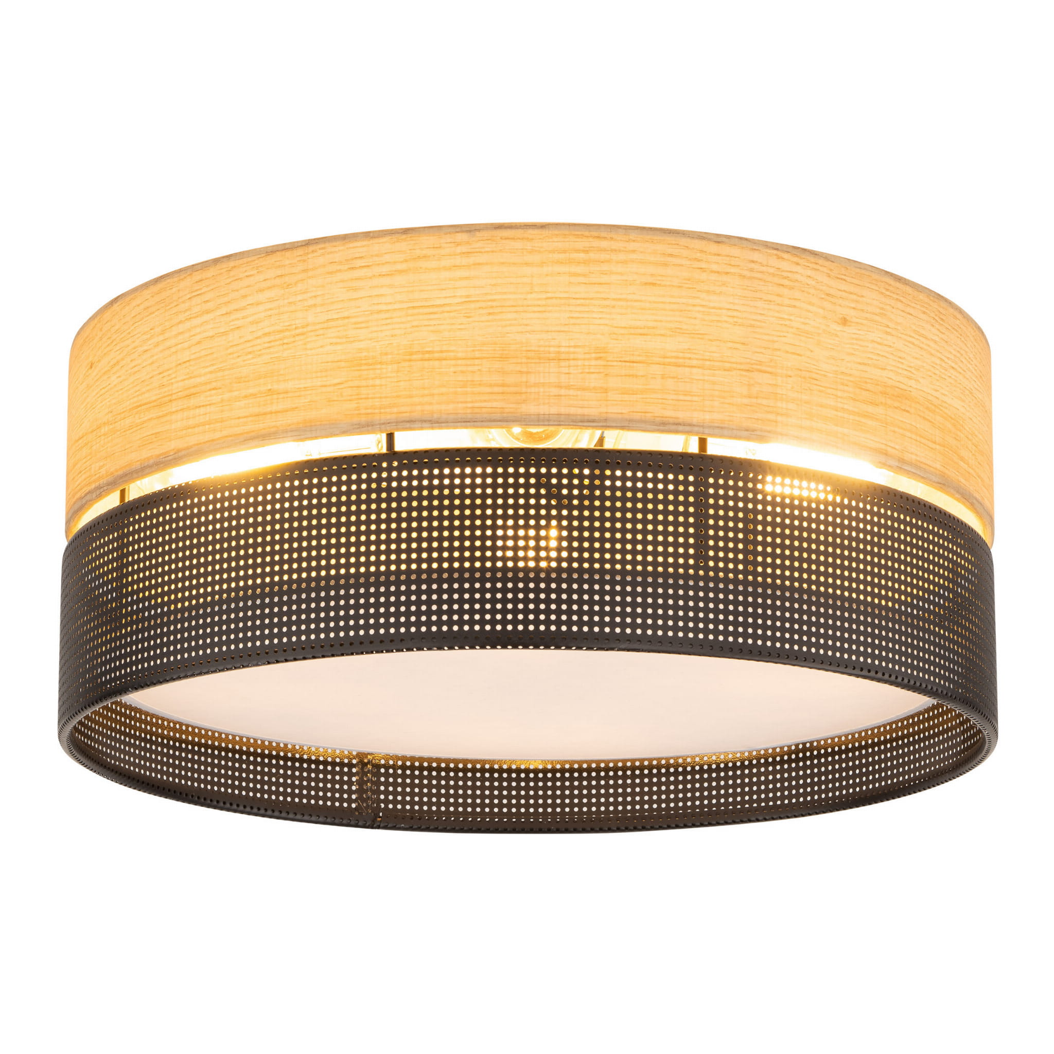 Plafon nowoczesny boho skandynawski ażurowy klosz metalowy koło czarny dąb TK Lighting Nicol 4800 4x15W E27