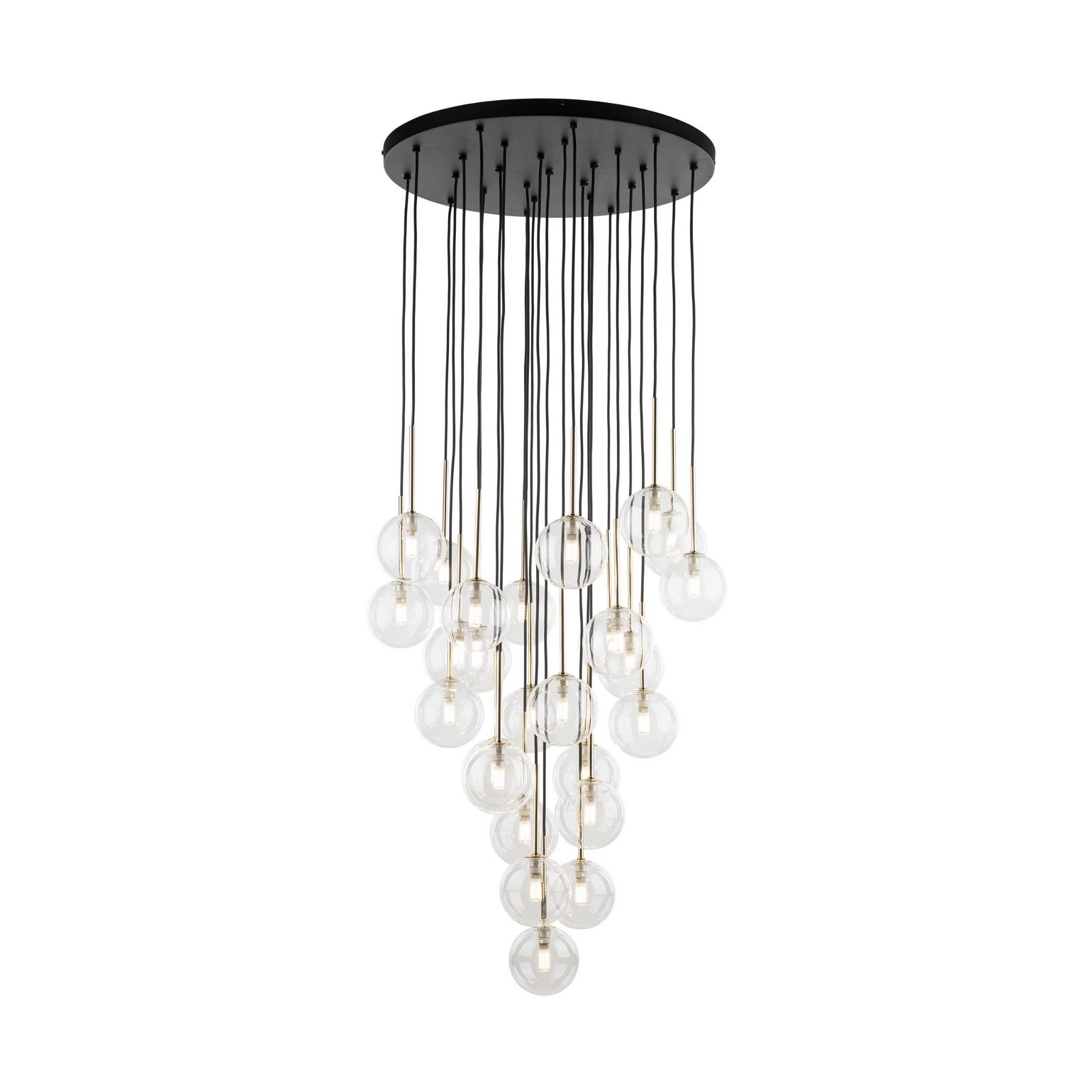 Lampa wisząca nowoczesna elegancka glamour klosz szklany kule czarna złota TK Lighting Nilos 10099 26x6W G9