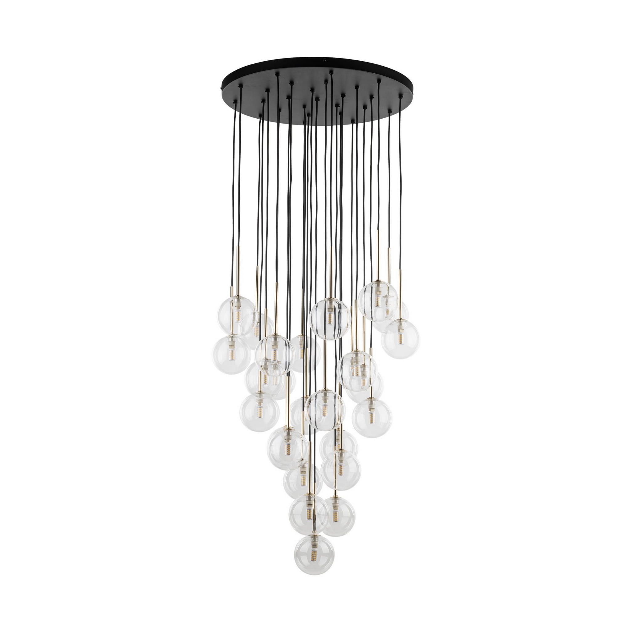 Lampa wisząca nowoczesna elegancka glamour klosz szklany kule czarna złota TK Lighting Nilos 10099 26x6W G9