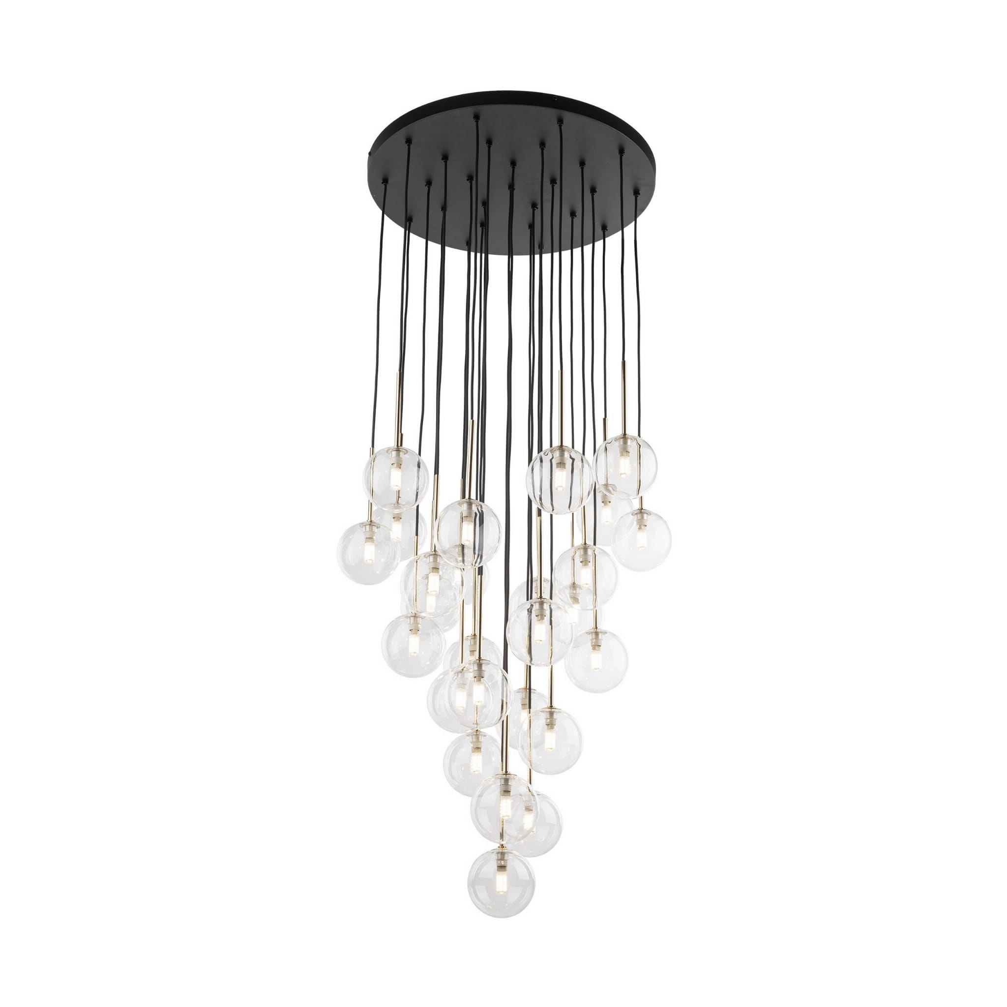 Lampa wisząca nowoczesna elegancka glamour klosz szklany kule czarna złota TK Lighting Nilos 10099 26x6W G9