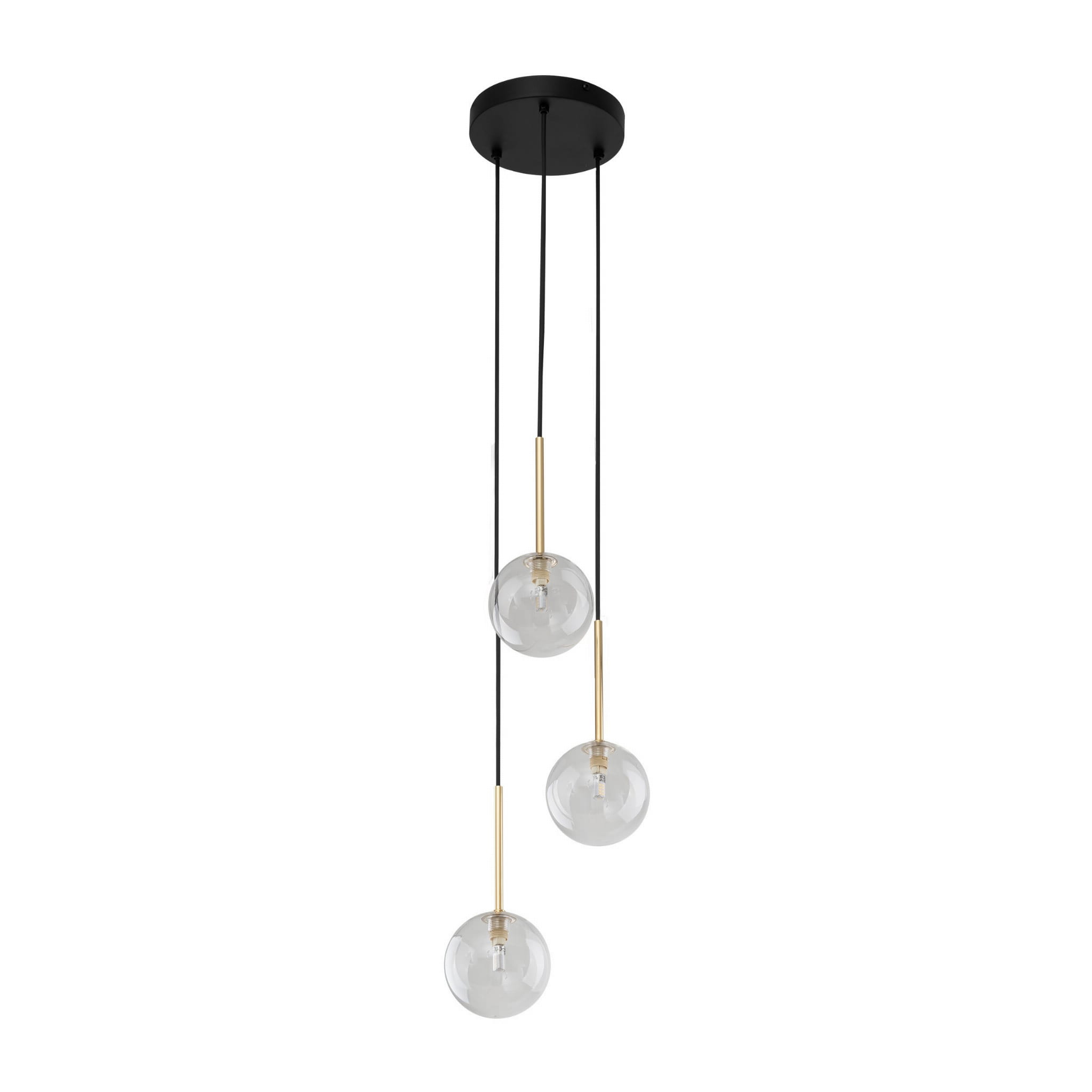 Lampa wisząca nowoczesna elegancka glamour klosz szklany kule transparentna złota TK Lighting Nilos 5942 3x6W G9