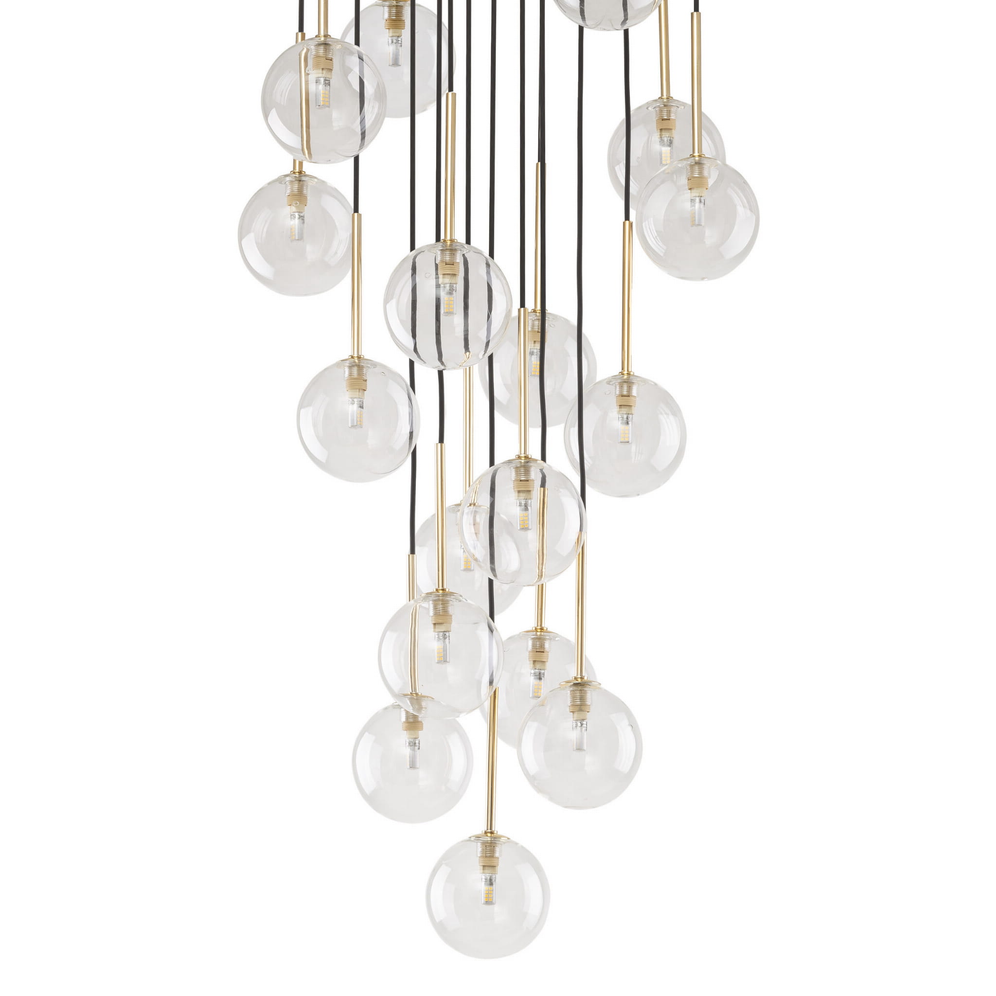 Lampa wisząca nowoczesna elegancka glamour klosz szklany kule czarna złota TK Lighting Nilos 5945 17x6W G9
